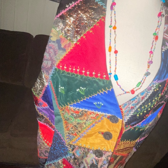 Crazy Horse Collection • Large •Multi-Colors • Patches • Hippy • Geometric •Vest - Picture 3 of 16